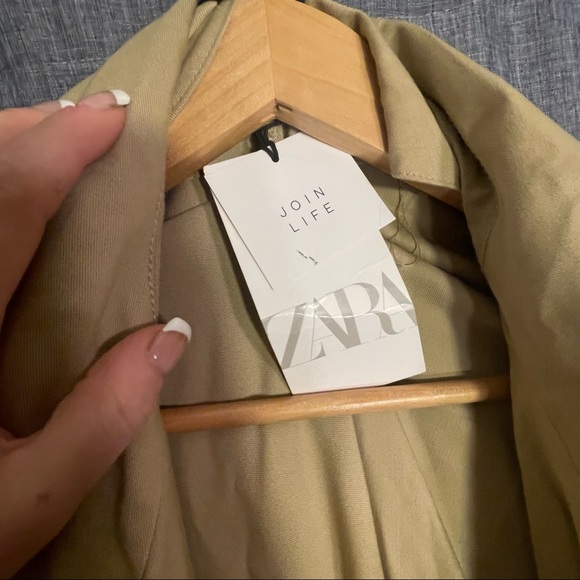 NWT Zara Womens Oversized Trench Coat Jacket Belted - Picture 8 of 14